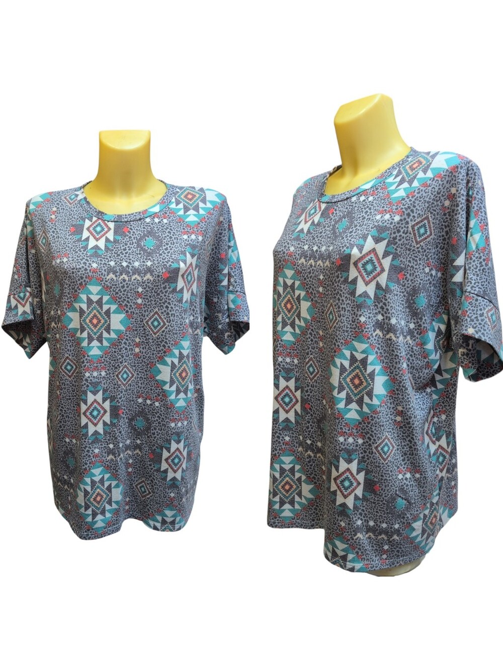 AVERY Aztec Animal Print Patterned Tee Shirt